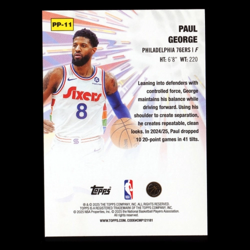 Paul George 2025-26 Topps Power Players 76ers