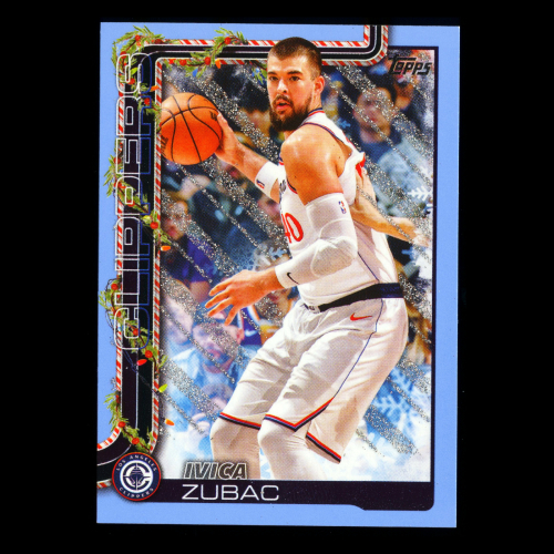 Ivica Zubac 2025-26 Topps Holiday Light Blue and White Glitter Holiday Clippers