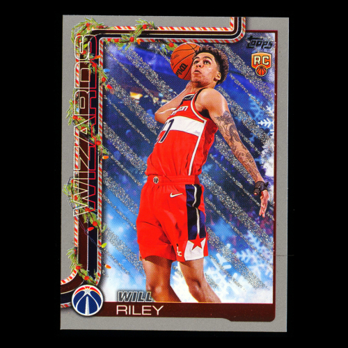 Will Riley RC 2025-26 Topps Holiday Glitter Holiday Rookie Wizards
