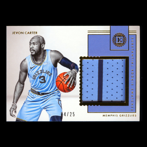 Jevon Carter RC 2018-19 Encased Substantial Swatches Grizzlies - Magic 04/25