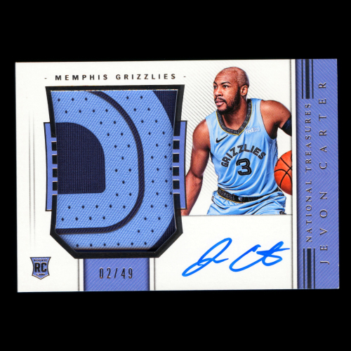 Jevon Carter RC 2018-19 National Treasures Patch Auto Grizzlies - Magic 02/49