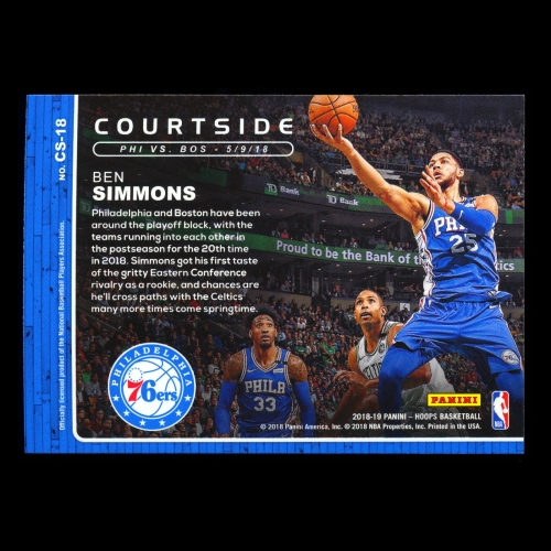 Ben Simmons 2018-19 Hoops Courtside 76ers