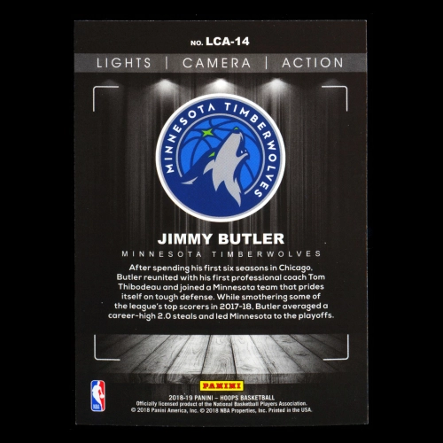 Jimmy Butler 2018-19 Hoops Lights Camera Action Timberwolves