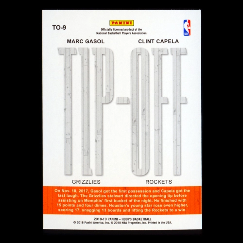 Clint Capela - Marc Gasol 2018-19 Hoops Tip Off Rockets - Grizzlies