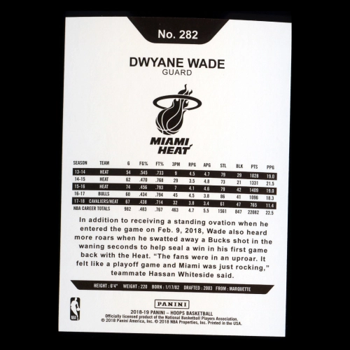 Dwyane Wade 2018-19 Panini NBA Hoops Tribute Heat