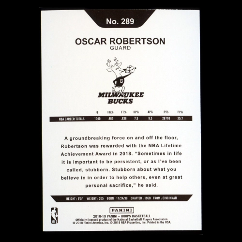 Oscar Robertson 2018-19 Panini NBA Hoops Tribute Bucks