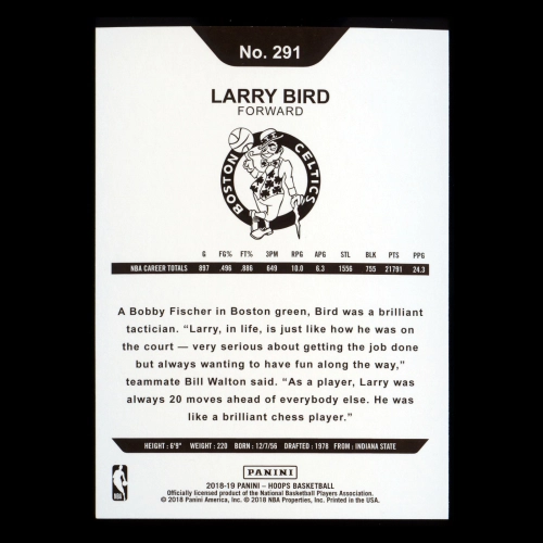 Larry Bird 2018-19 Panini NBA Hoops Tribute Celtics