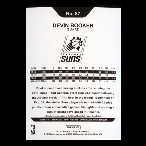 Devin Booker 2018-19 Panini NBA Hoops Suns