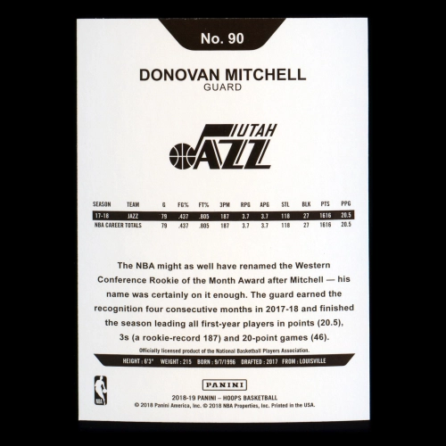 Donovan Mitchell 2018-19 Panini NBA Hoops Jazz