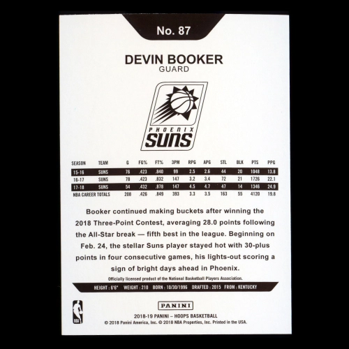 Devin Booker 2018-19 Panini NBA Hoops Suns