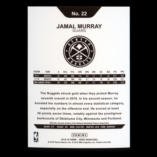 Jamal Murray 2018-19 Panini NBA Hoops Nuggets