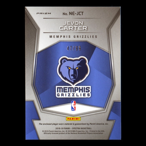 Jevon Carter RC 2018-19 Spectra Next Era Memorabilia Grizzlies 47/99