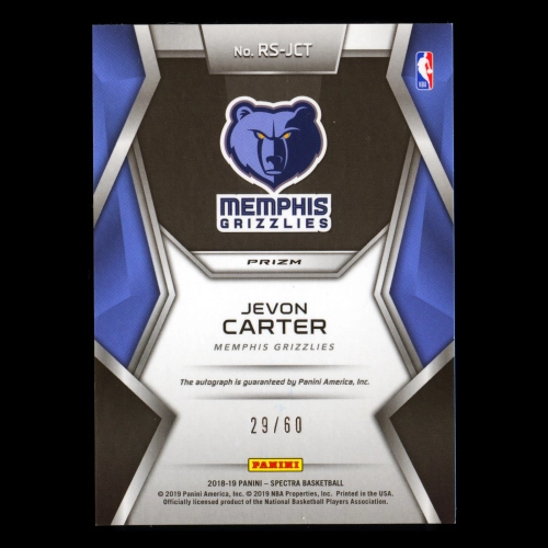 Jevon Carter 2018-19 Spectra Rising Stars Signatures Neon Blue Grizzlies 29/60