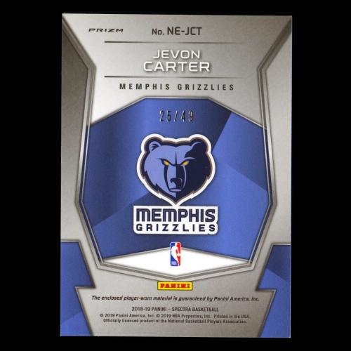 Jevon Carter 2018-19 Spectra Next Era Memorabilia Neon Blue Grizzlies 25/49
