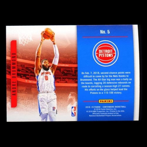 Andre Drummond 2018-19 Contenders Playing the Numbers Game Pistons