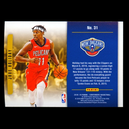 Jrue Holiday 2018-19 Contenders Playing the Numbers Game Pelicans