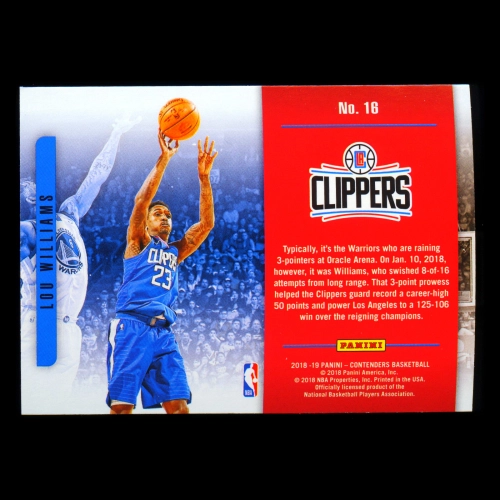 Lou Williams 2018-19 Contenders Playing the Numbers Game Clippers