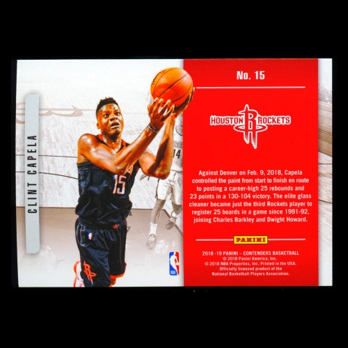 Clint Capela 2018-19 Contenders Playing the Numbers Game Rockets