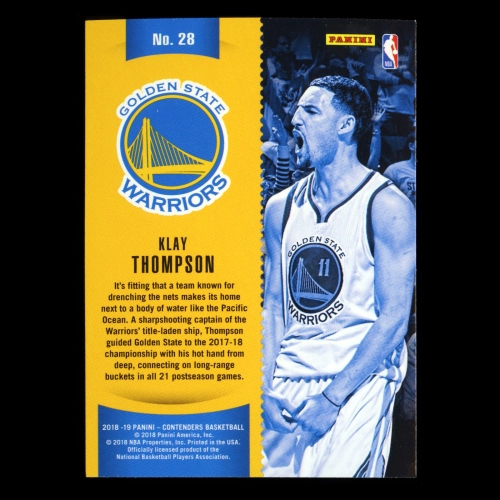 Klay Thompson 2018-19 Contenders Winning Tickets Warriors