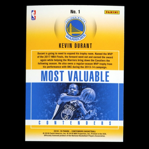 Kevin Durant 2018-19 Contenders Most Valuable Warriors