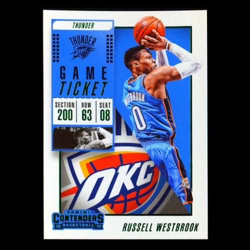 Russell Westbrook 2018-19 Contenders Game Ticket Green Thunder