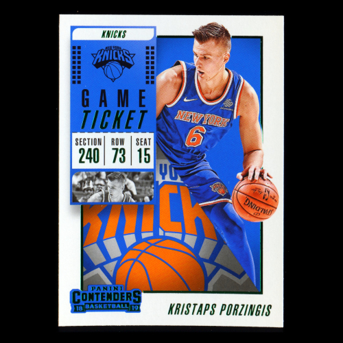 Kristaps Porzingis 2018-19 Contenders Game Ticket Green Knicks