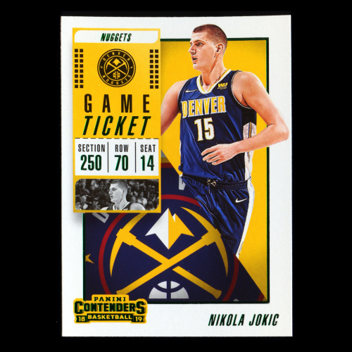 Nikola Jokic 2018-19 Contenders Game Ticket Green Nuggets