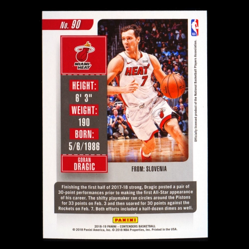 Goran Dragic 2018-19 Contenders Game Ticket Green Heat