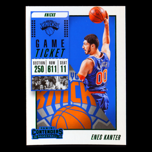 Enes Kanter 2018-19 Contenders Game Ticket Green Knicks