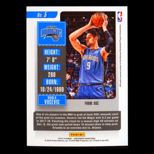 Nikola Vucevic 2018-19 Contenders Game Ticket Red Magic