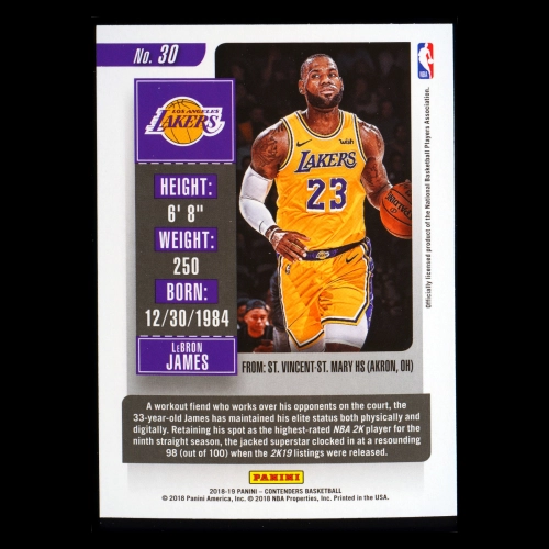LeBron James 2018-19 Contenders Lakers