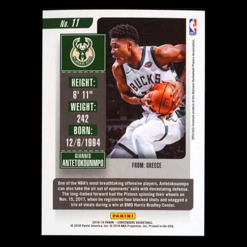 Giannis Antetokounmpo 2018-19 Contenders Bucks