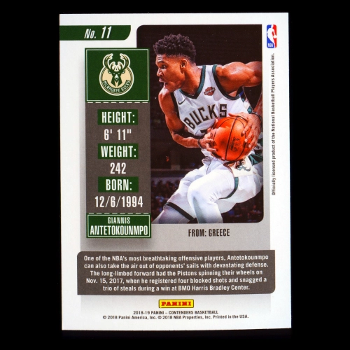 Giannis Antetokounmpo 2018-19 Contenders Bucks
