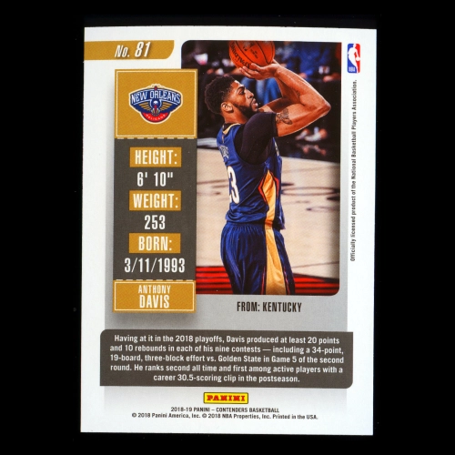 Anthony Davis 2018-19 Contenders Pelicans
