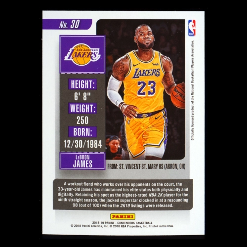 LeBron James 2018-19 Contenders Lakers
