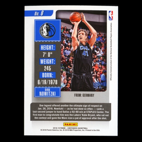 Dirk Nowitzki 2018-19 Contenders Mavericks