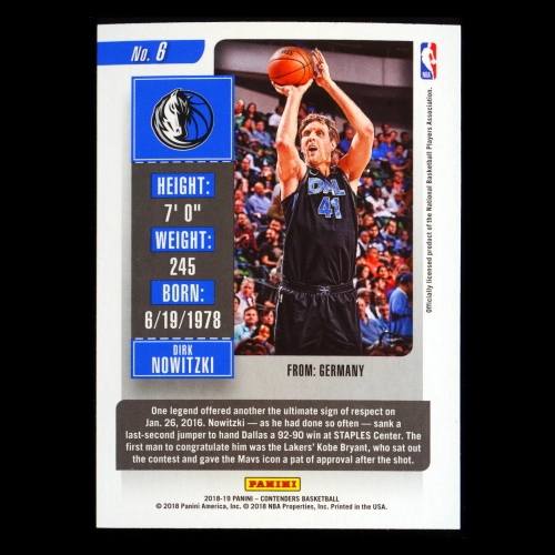 Dirk Nowitzki 2018-19 Contenders Mavericks