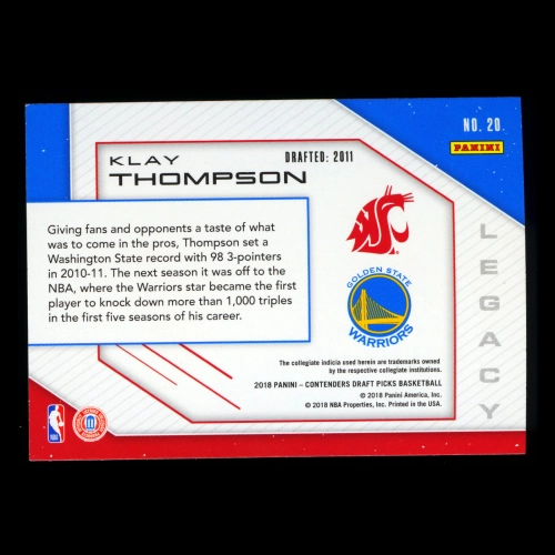 Klay Thompson 2018 Contenders Draft Picks Legacy Warriors