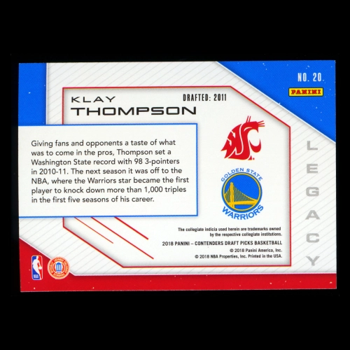 Klay Thompson 2018 Contenders Draft Picks Legacy Warriors