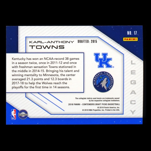 Karl-Anthony Towns 2018 Contenders Draft Picks Legacy Timberwolves