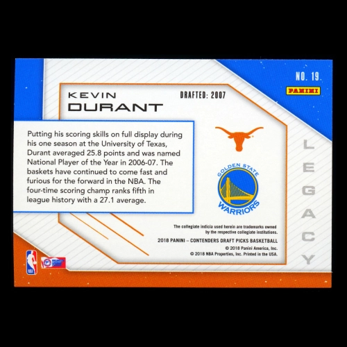 Kevin Durant 2018 Contenders Draft Picks Legacy Warriors