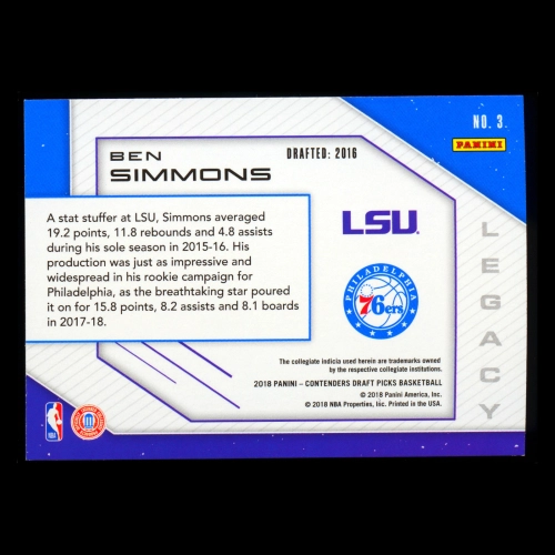 Ben Simmons 2018 Contenders Draft Picks Legacy 76ers