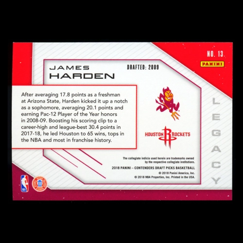 James Harden 2018 Contenders Draft Picks Legacy Rockets