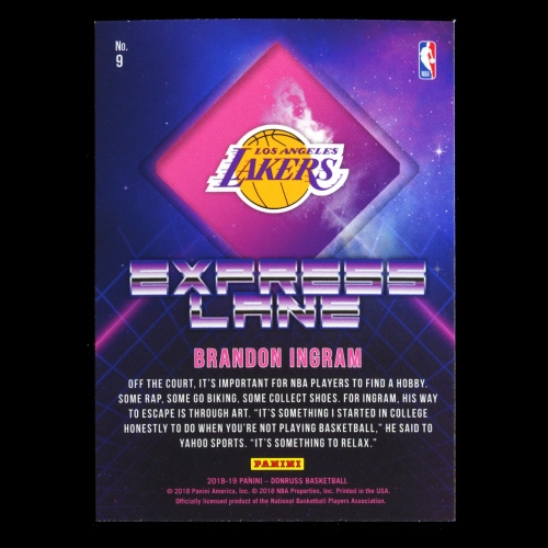 Brandon Ingram 2018-19 Donruss Franchise Features Lakers