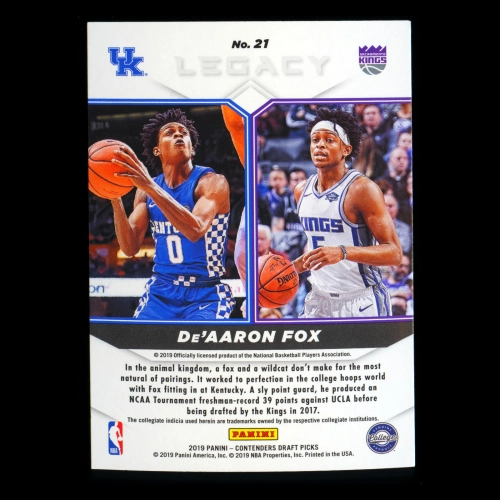 DeAaron Fox 2019 Contenders Draft Picks Legacy Kings