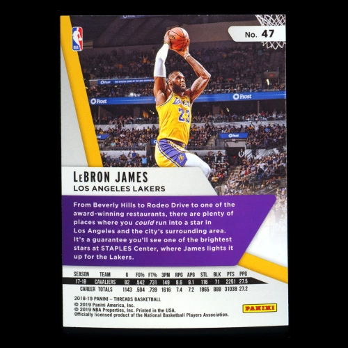 LeBron James 2018-19 Panini Threads Lakers