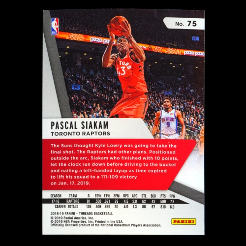 Pascal Siakam 2018-19 Panini Threads Raptors