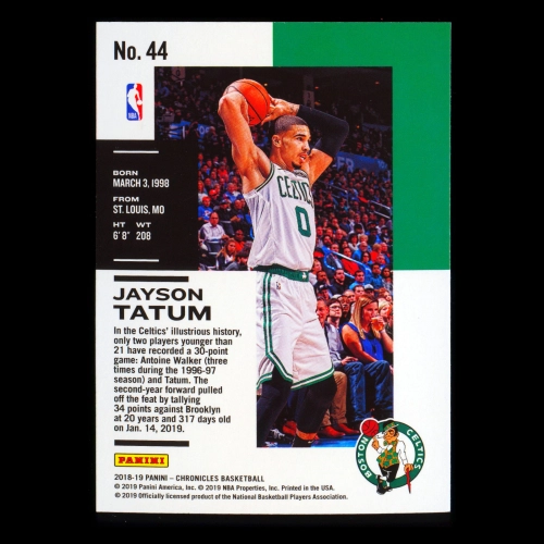 Jayson Tatum 2018-19 Panini Chronicles Celtics