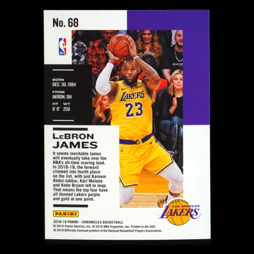 LeBron James 2018-19 Panini Chronicles Lakers