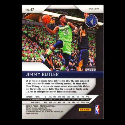 Jimmy Butler 2018-19 Panini Prizm Prizms Silver Timberwolves